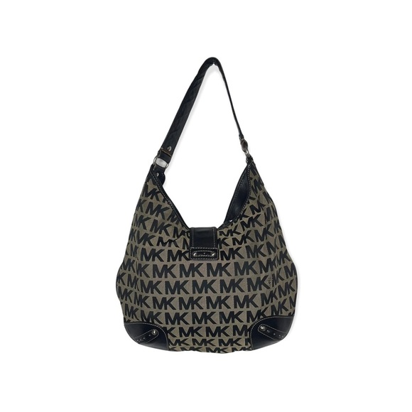 MICHAEL KORS Black & Tan Signature MK Hobo, Wallet & Wristlet Bundle - Picture 5 of 15